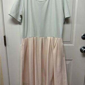 LuLaRoe Green Pleated A-Line Dress Casual Size 3X